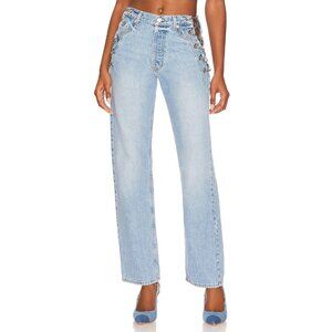 EB Denim Blue Denim Vintage Chain Boyfriend Jeans Daphne Size XS $350 NWT!
